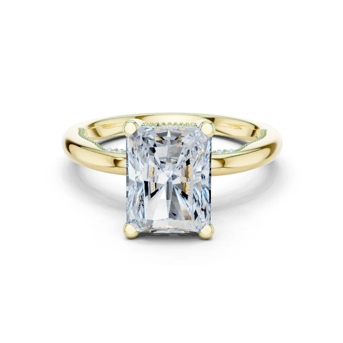 Hidden Halo Radiant Cut Diamond Engagement Ring