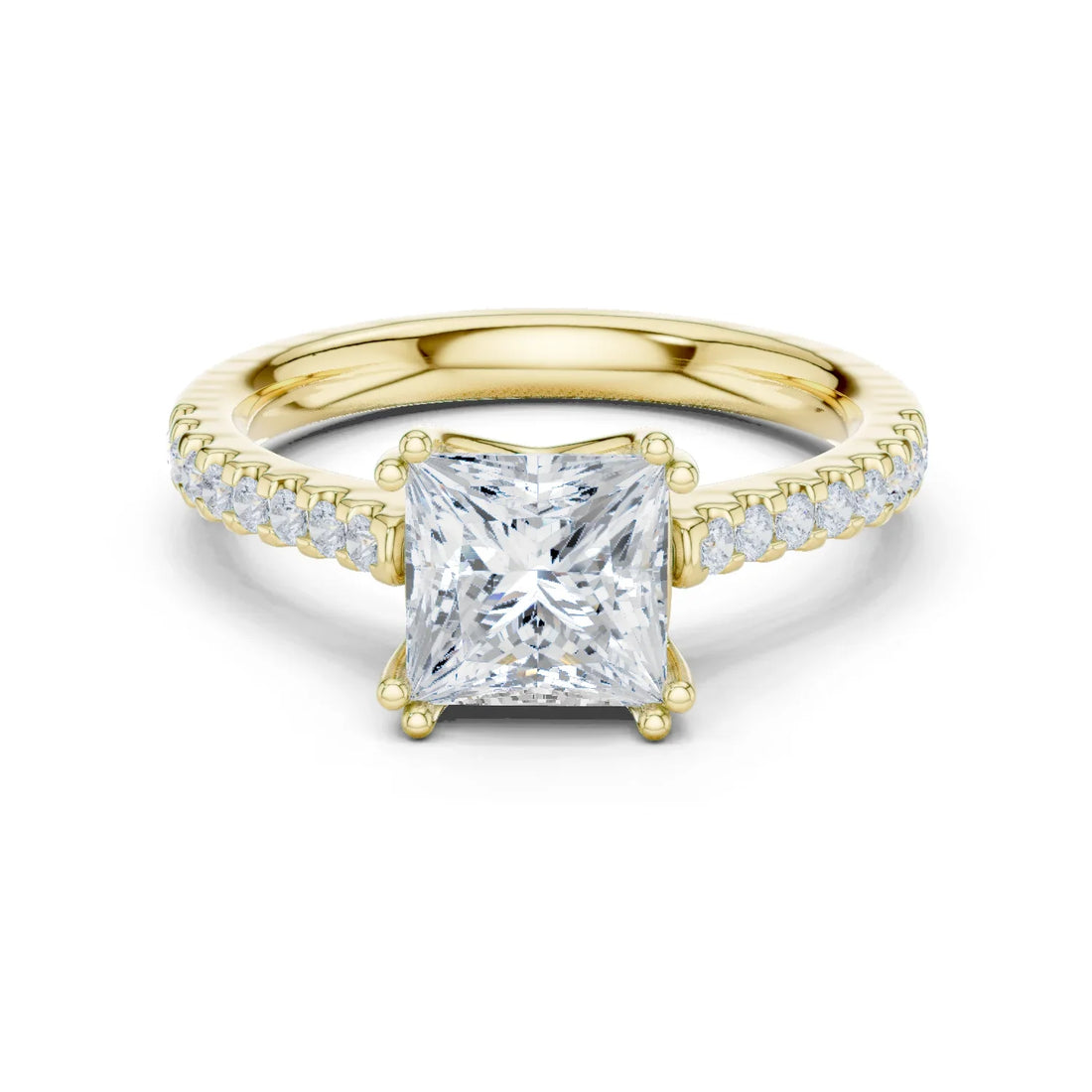 Princess-Cut Diamond Engagement Ring with Split Shank