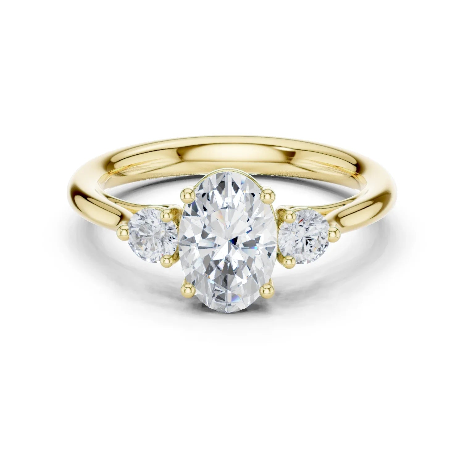 Oval-Cut Three-Stone Diamond Engagement Ring