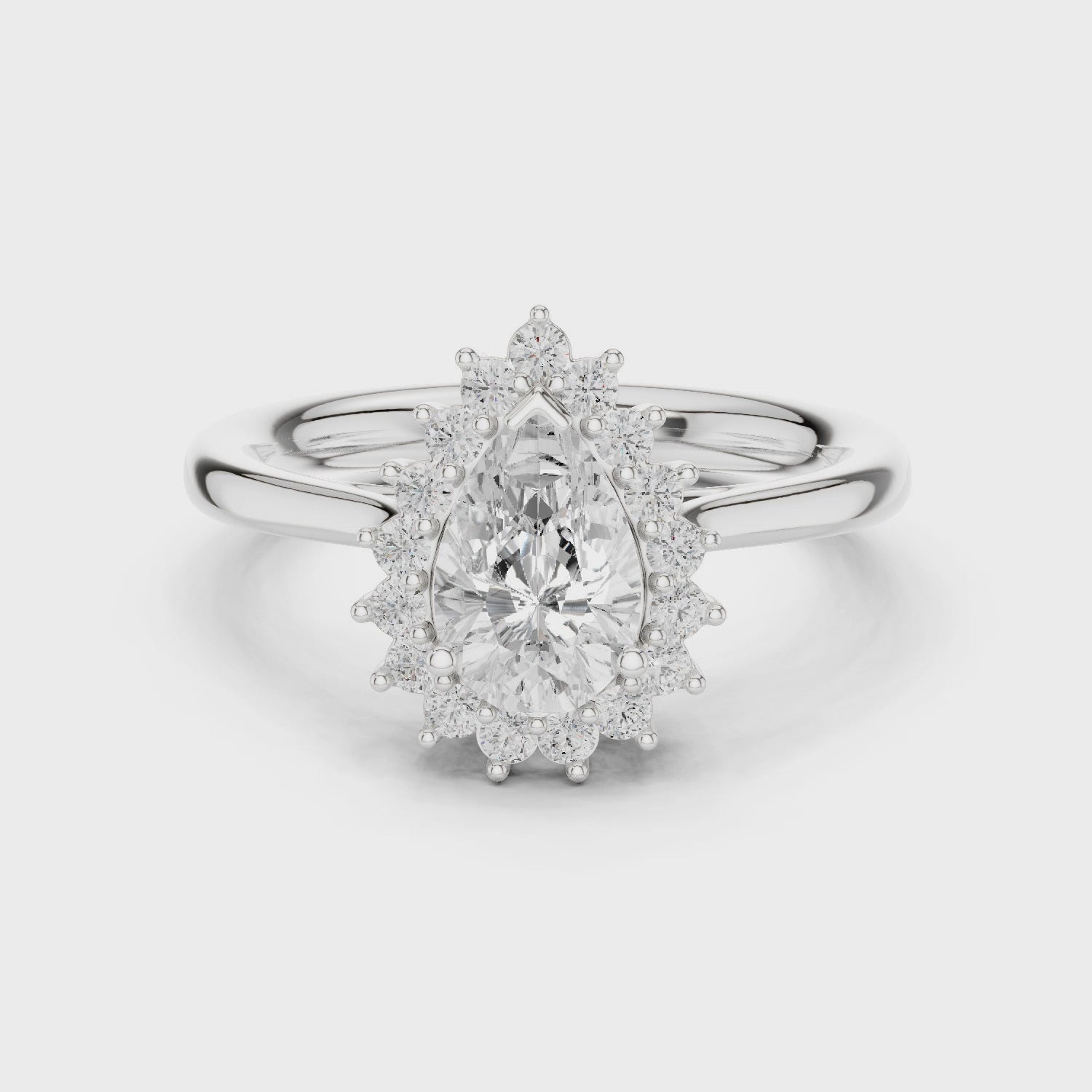 Pear Halo Diamond Engagement Ring