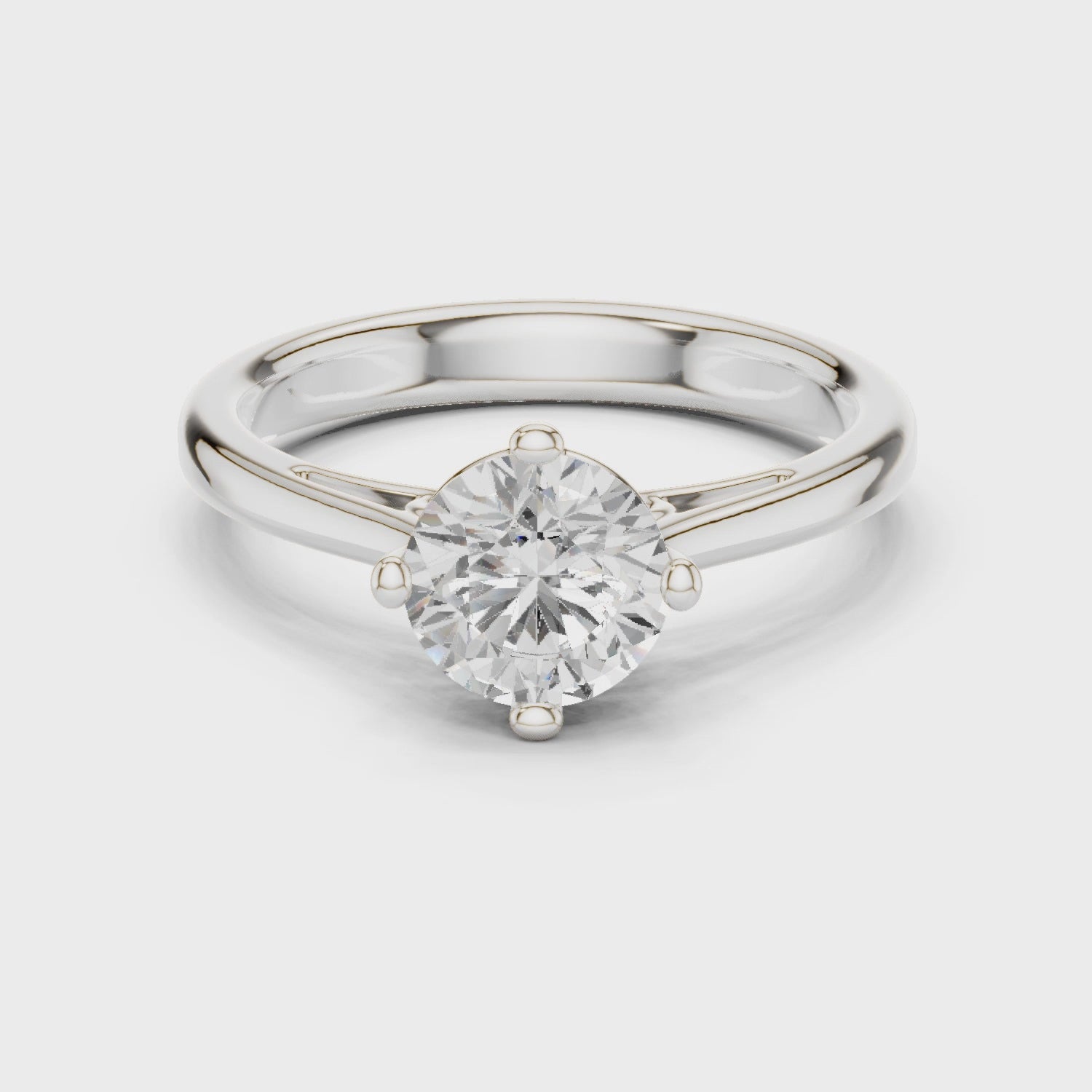 Round Shape Diamond Solitaire Engagement Ring