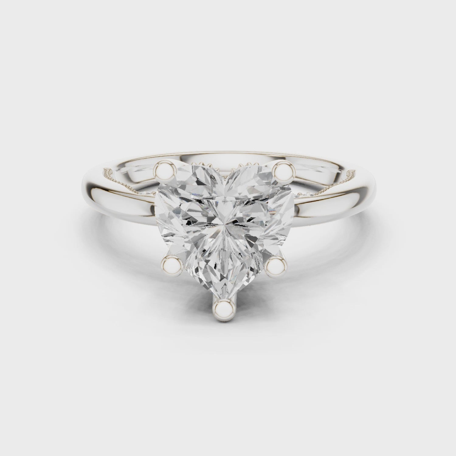 Hidden Halo Heart Cut Diamond Engagement Ring