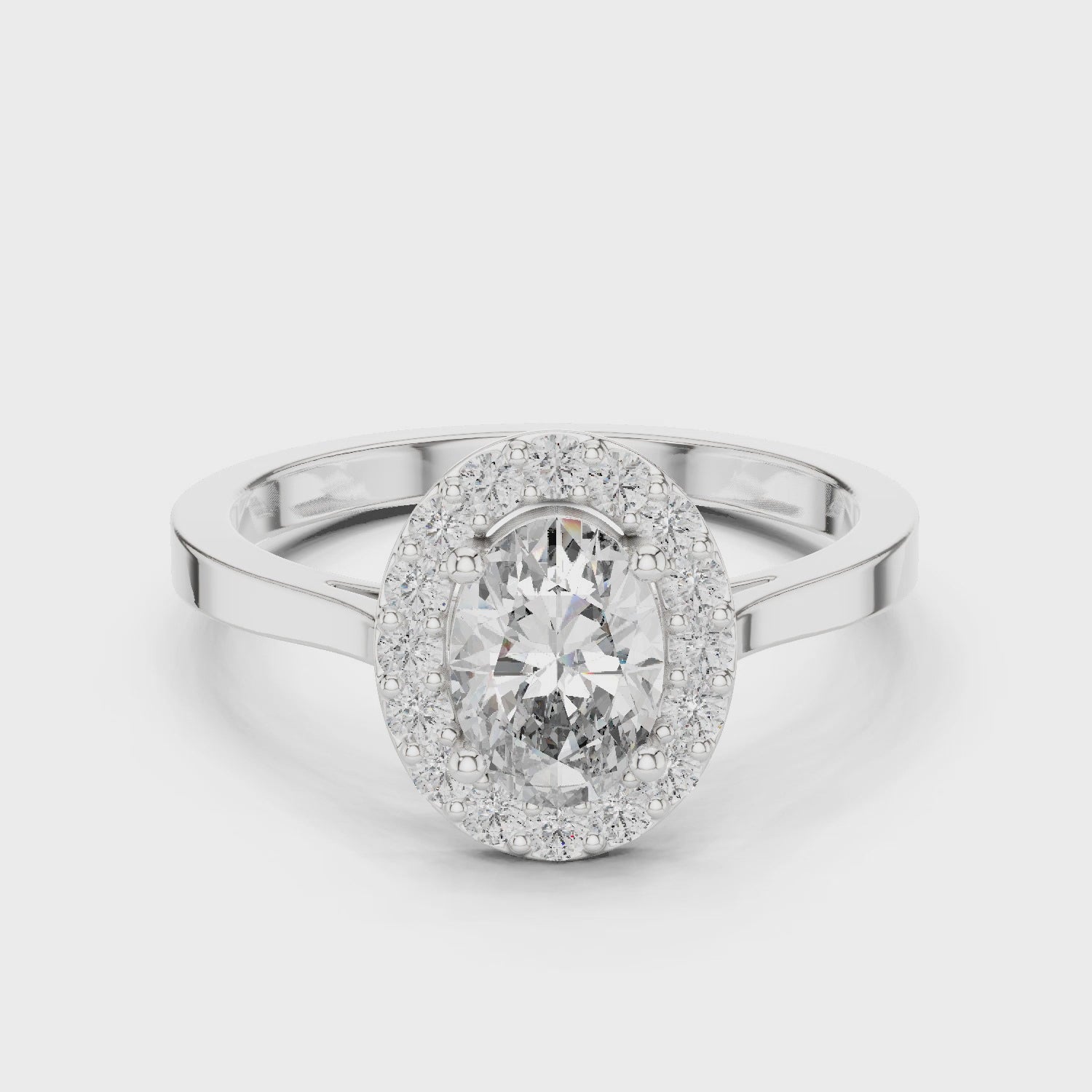 Oval Halo Diamond Engagement Ring