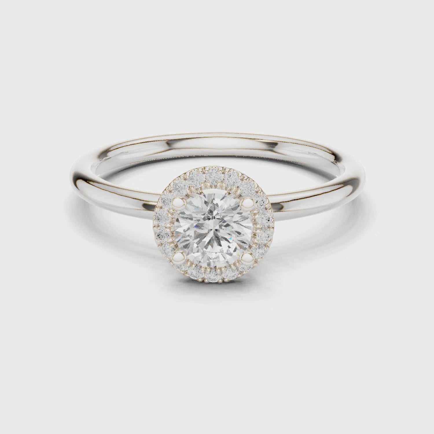 Round Diamond Halo Engagement Ring