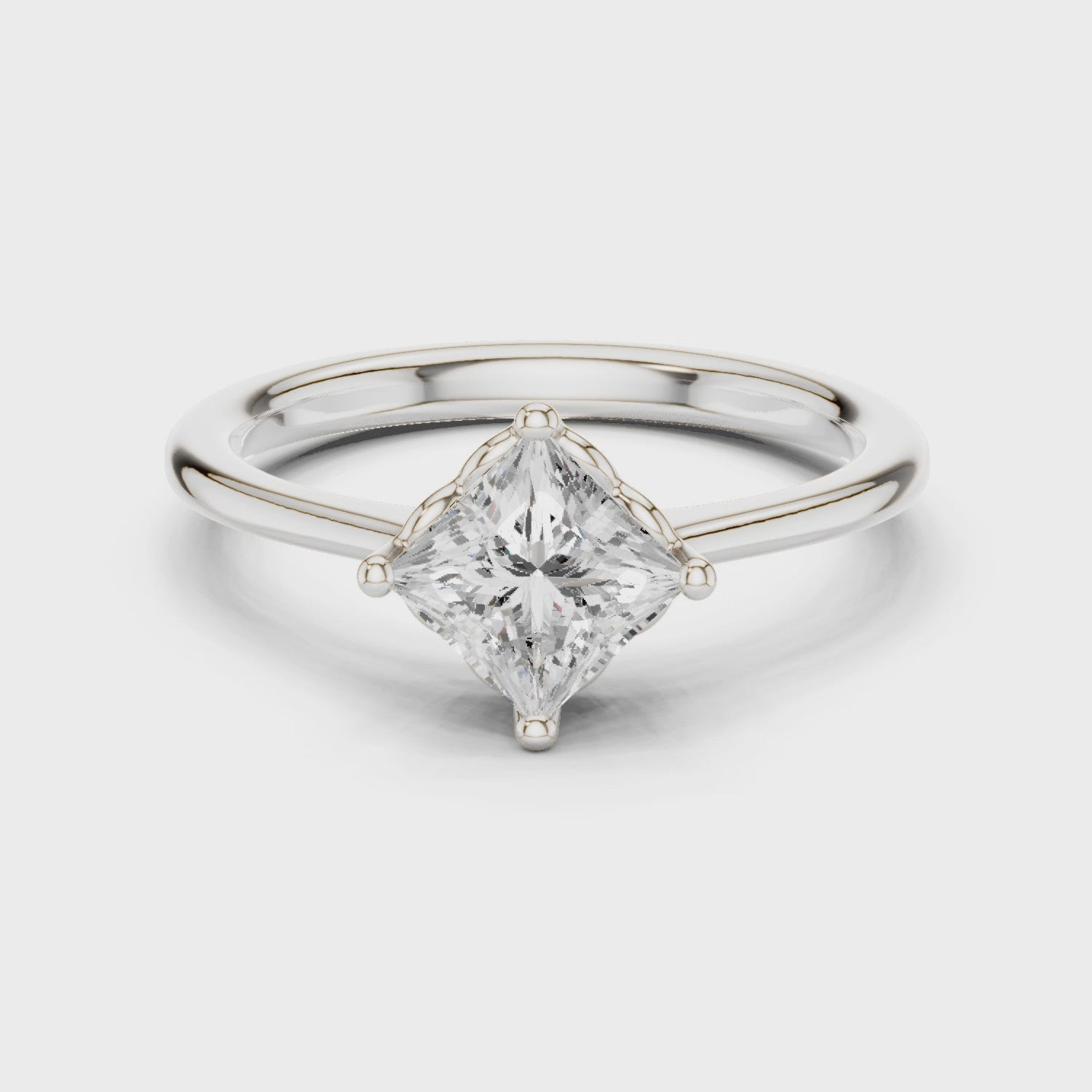 Princess Shape Diamond Solitaire Engagement Ring