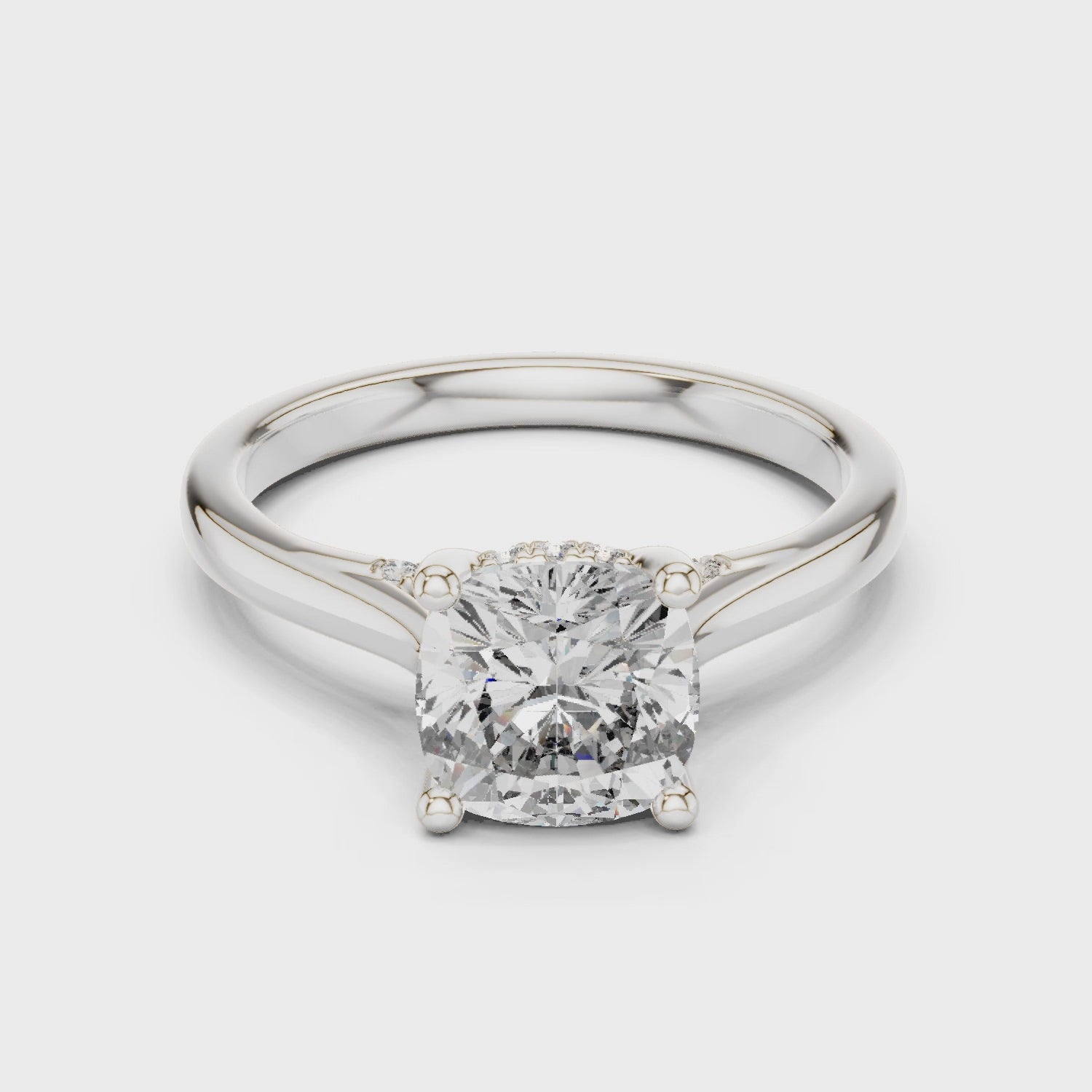 Cushion Cut Solitaire Diamond Ring