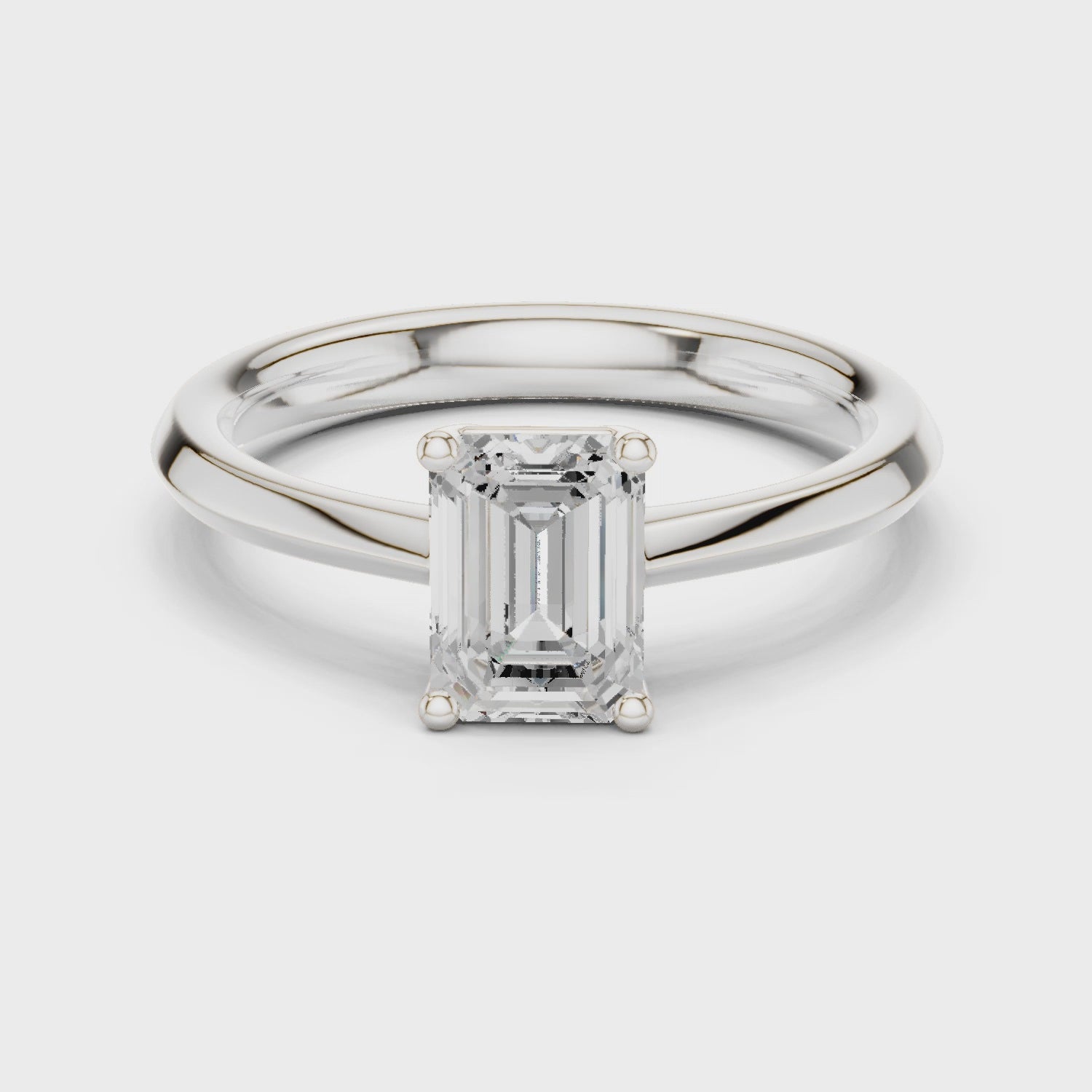 Emerald-Cut Solitaire Diamond Ring