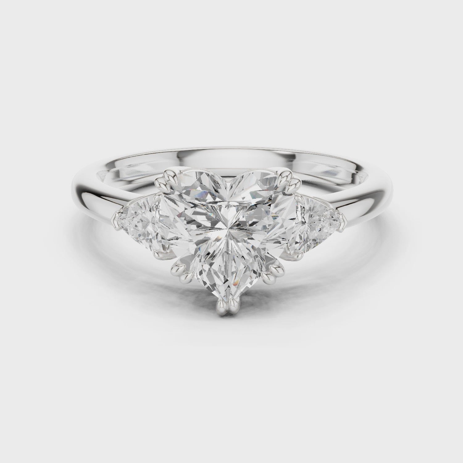 Heart Cut Diamond Three-Stone Engagement Ring