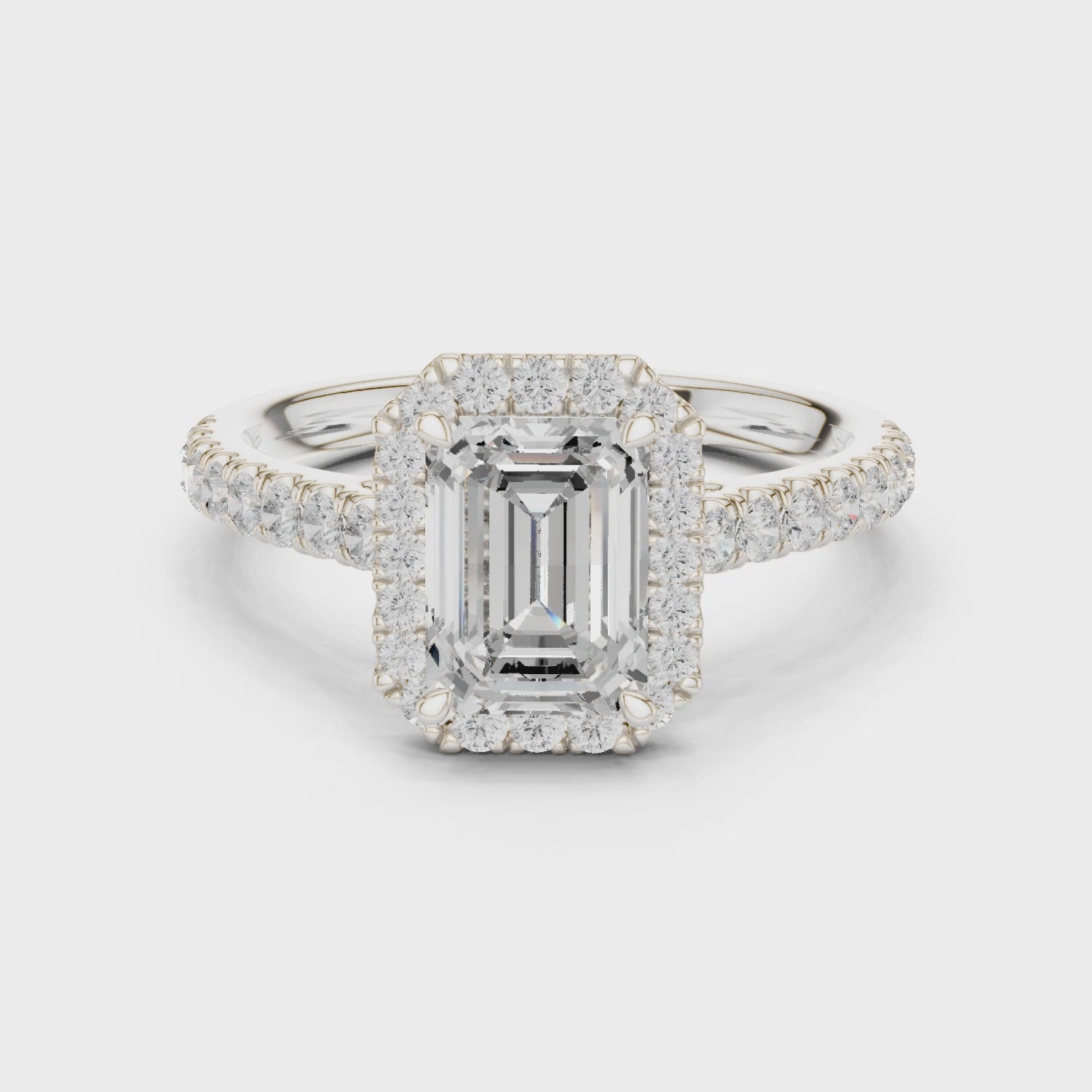 Shape Diamond Halo Engagement Ring