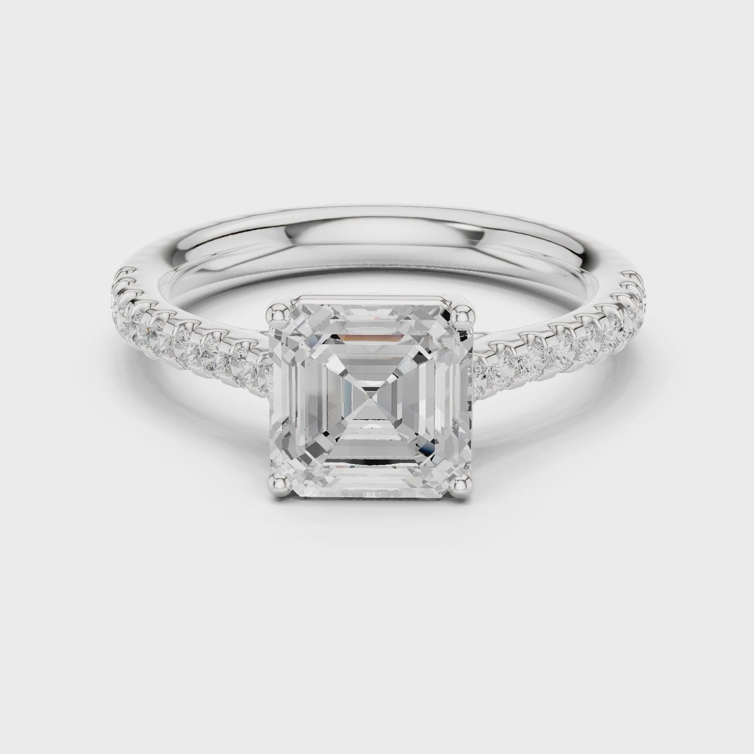 Asscher-Cut Diamond Engagement Ring with Split Shank