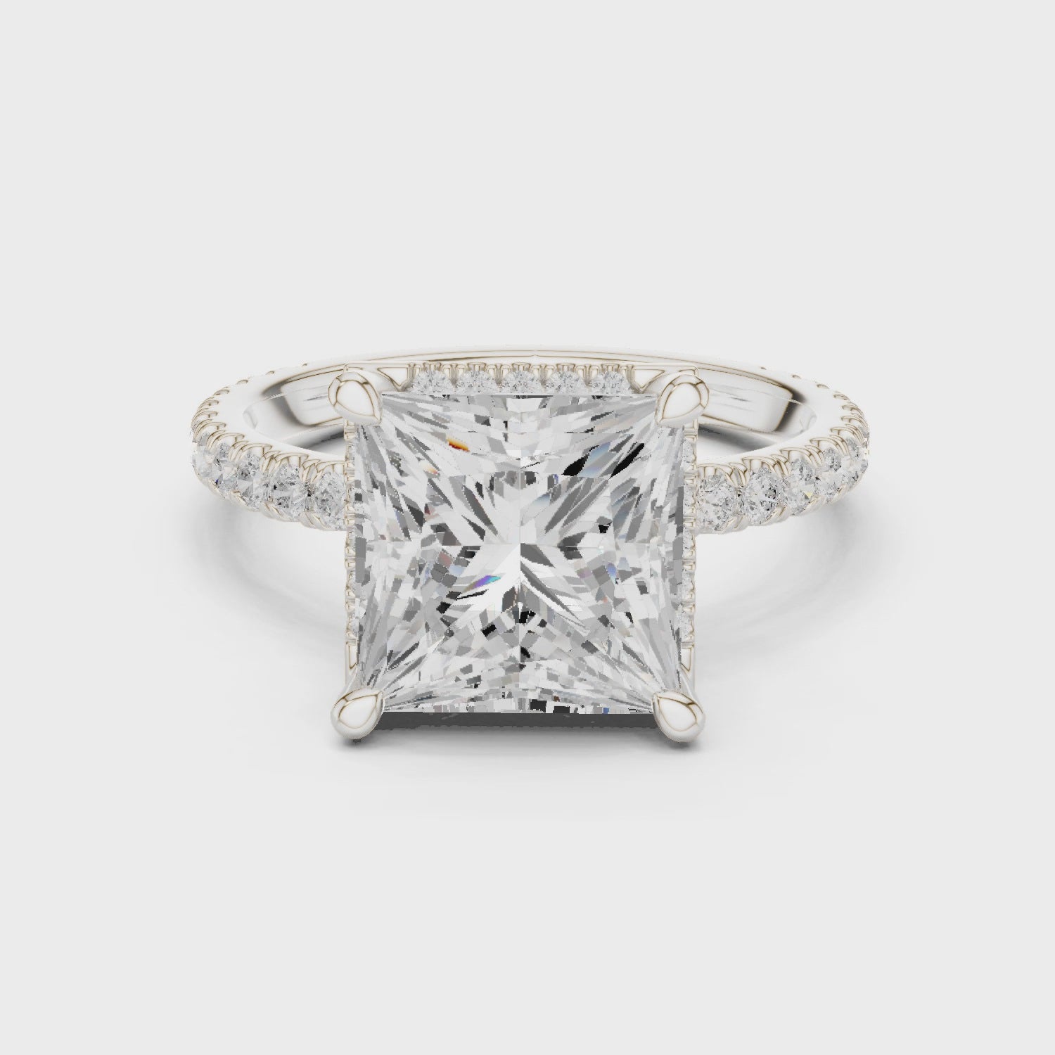 Princess Diamond Hidden Halo Engagement Ring