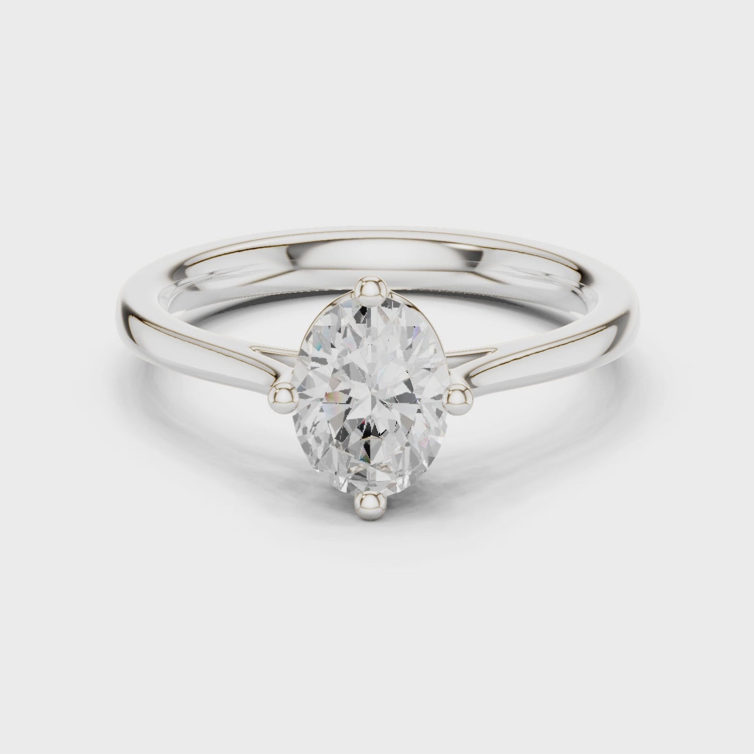 Oval Shape Diamond Solitaire Engagement Ring