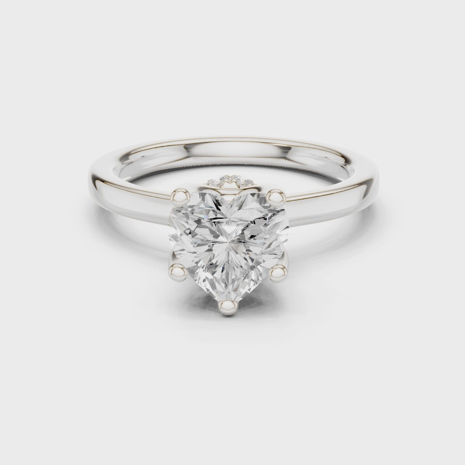 Heart Shape Diamond Hidden Halo Engagement Ring