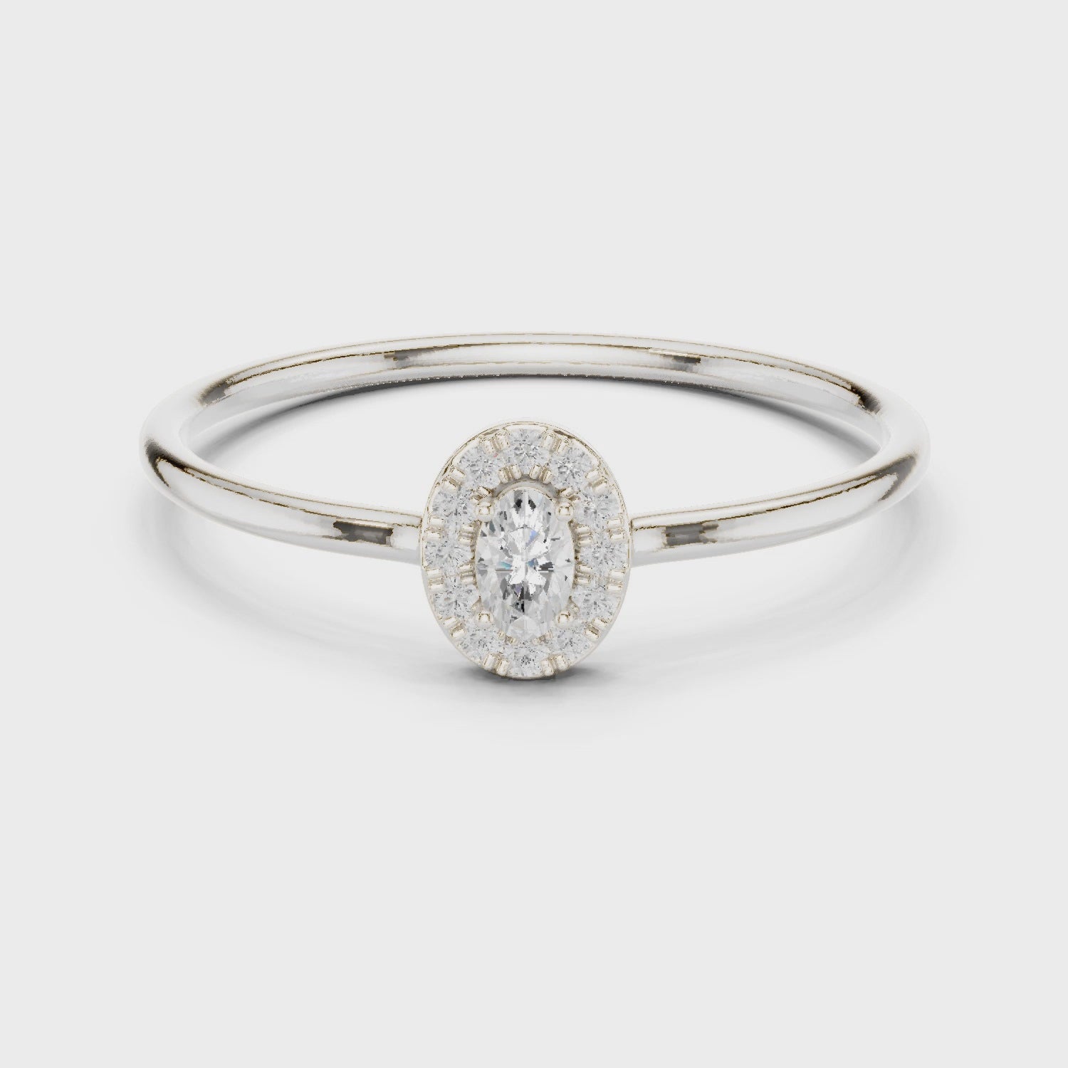 Oval-Cut Diamond Halo Engagement Ring