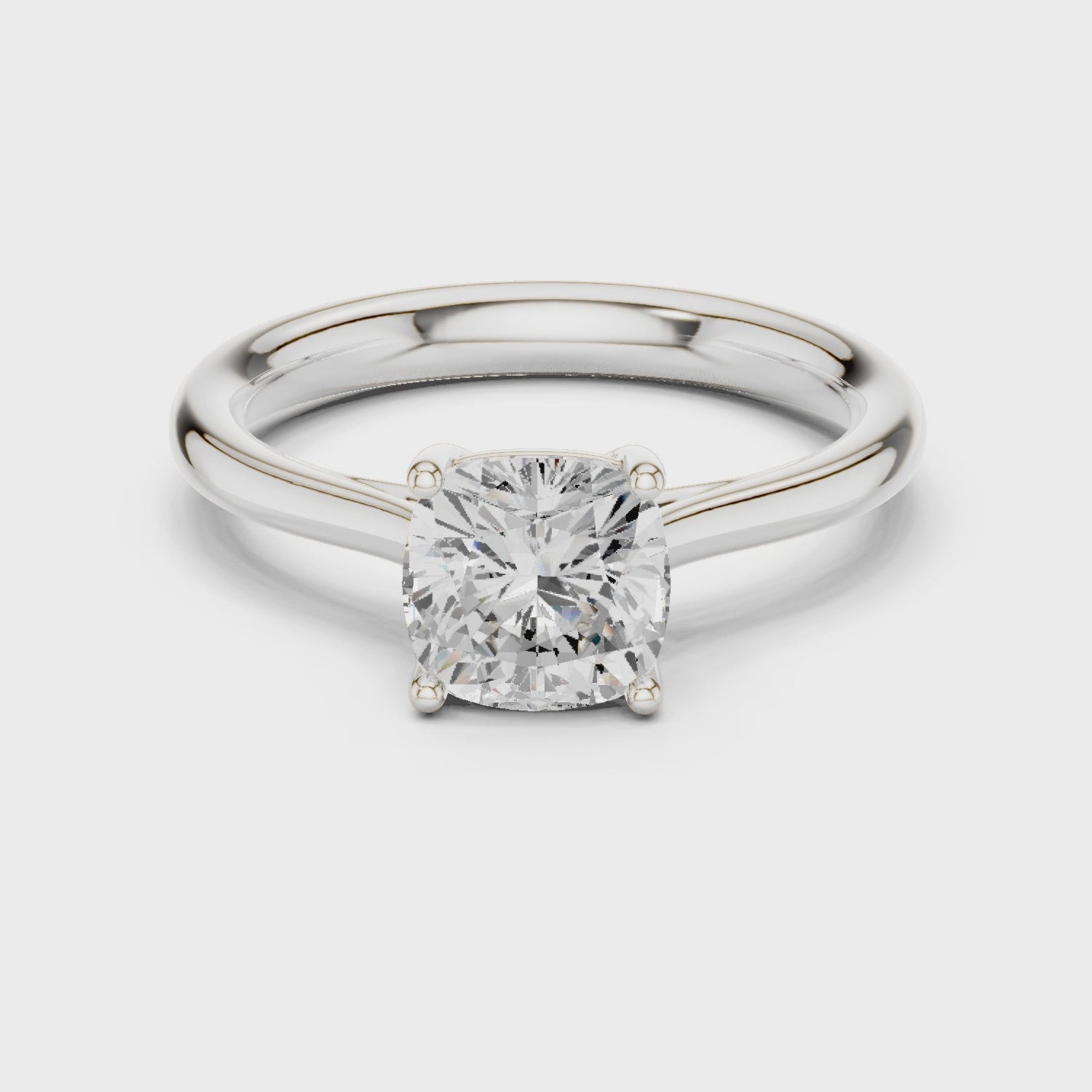 Cushion-Cut Solitaire Diamond Ring