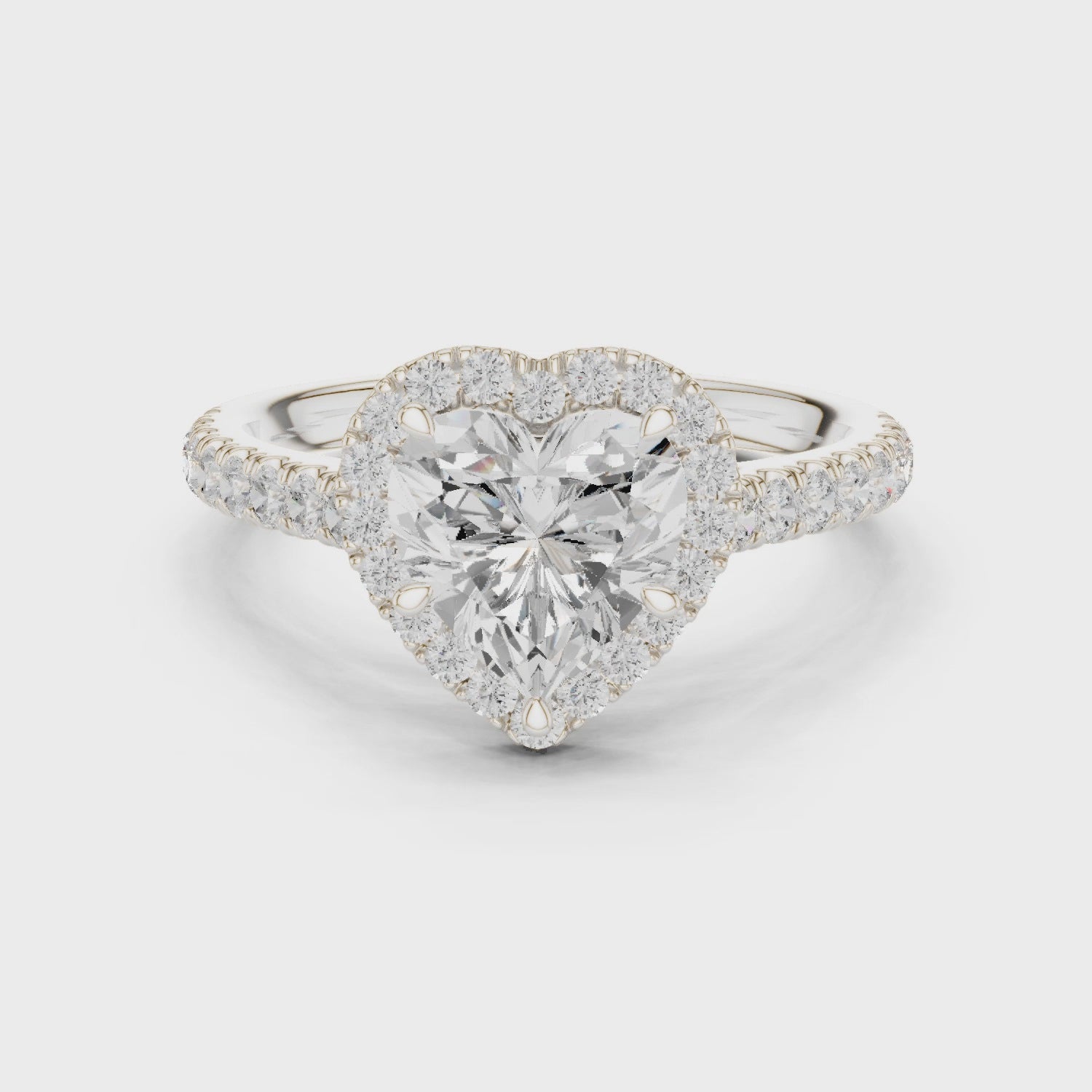 Heart Shape Diamond Halo Engagement Ring